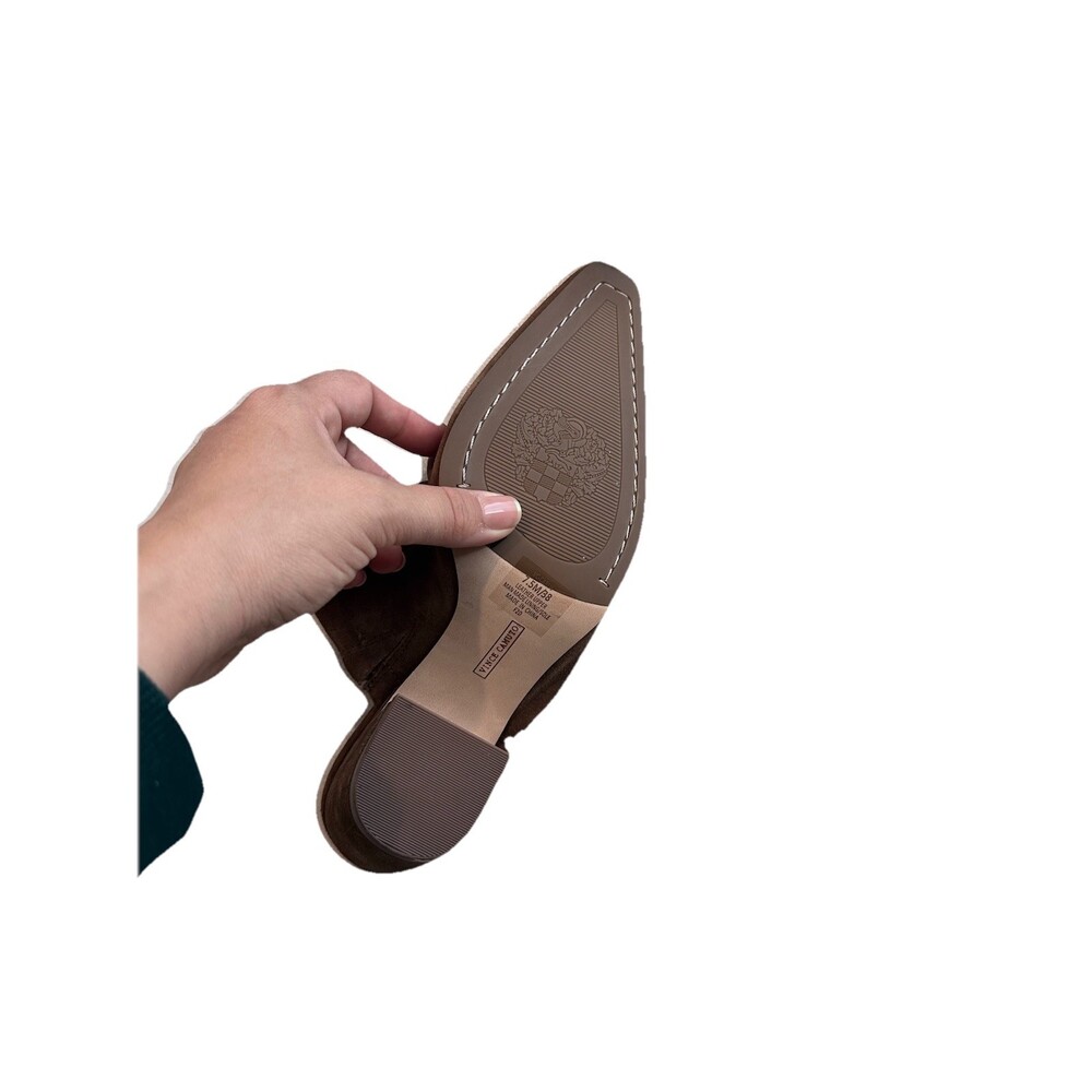 Vince Camuto VC-Carlie Block Heel Pointed Toe Dress Mules Reishi Silky Suede 7.5 - Picture 5 of 9
